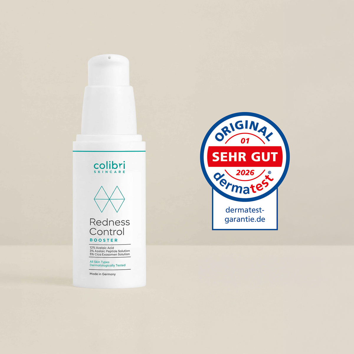 Redness Control Booster von colibri skincare mit dermatest Siegel